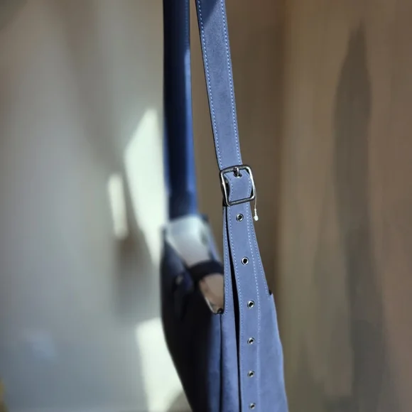 Coach Hadley True Navy Suede Convertible Crossbody Bag - Picture 3 of 4